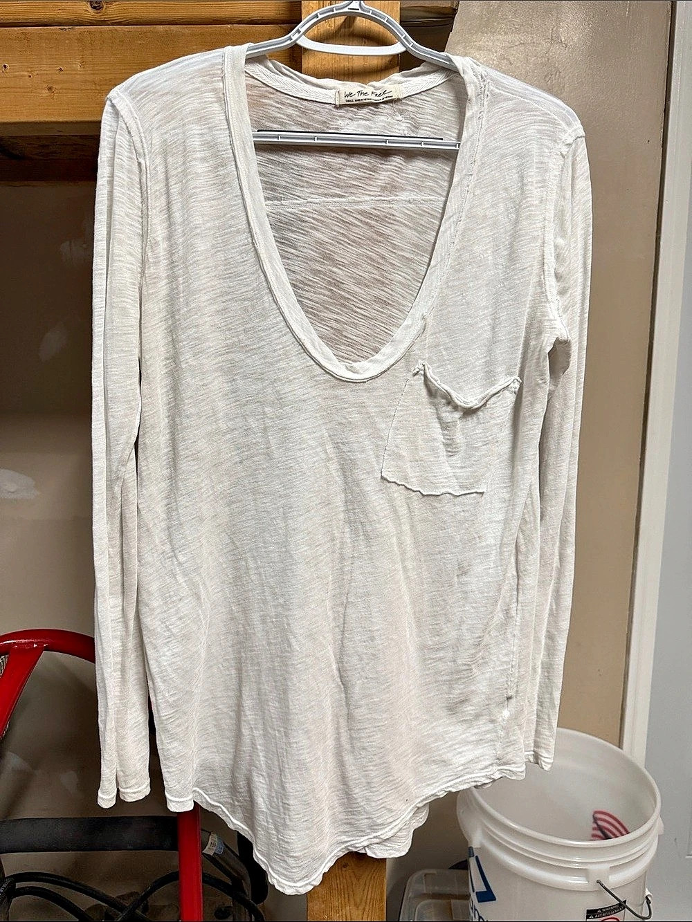Free People Long Sleeve Tunic in White Size Small